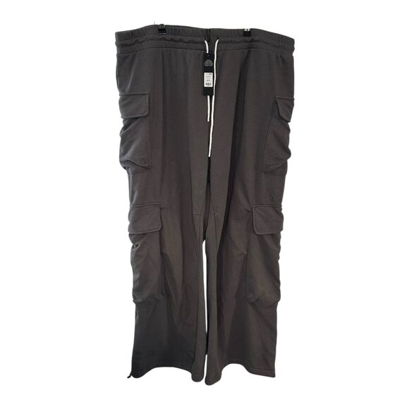 Fashion Nova Kayla Cargo Sweatpants Charcoal Gray Elastic Waistband Plus Size 3X - Picture 2 of 12